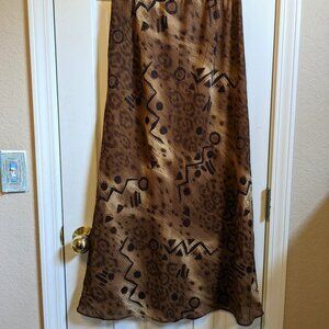 R&M Richards Maxi Skirt With Tribal Print and Lined